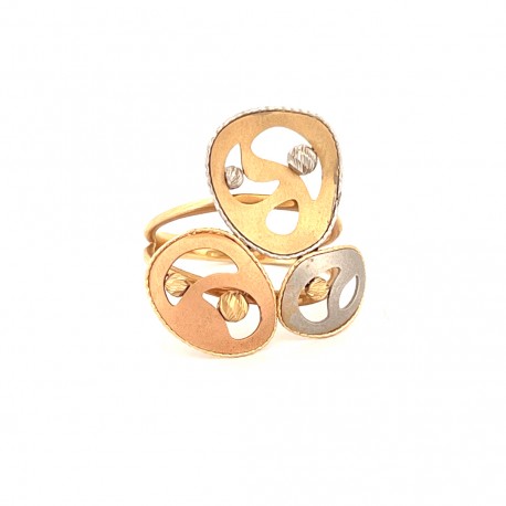 Inel femei,din aur alb,galben si rose 14k