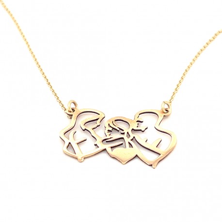 Lant  cu pandantiv,din aur galben 14k