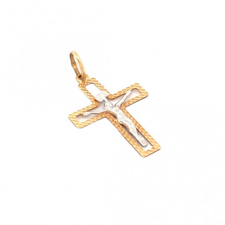 Pandantiv din aur alb si galben 14k