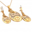 Set din aur alb si galben 14k SBST2023