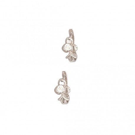 Cercei dama,din aur alb 14k