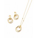 Set din aur alb si galben 14k SBST2006